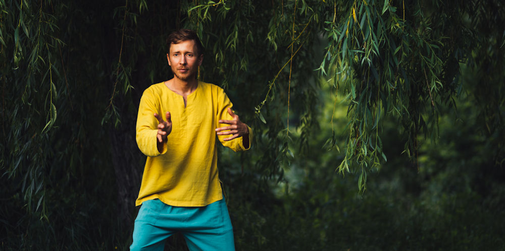 Man practicing Tai Chi Chuan in nature
